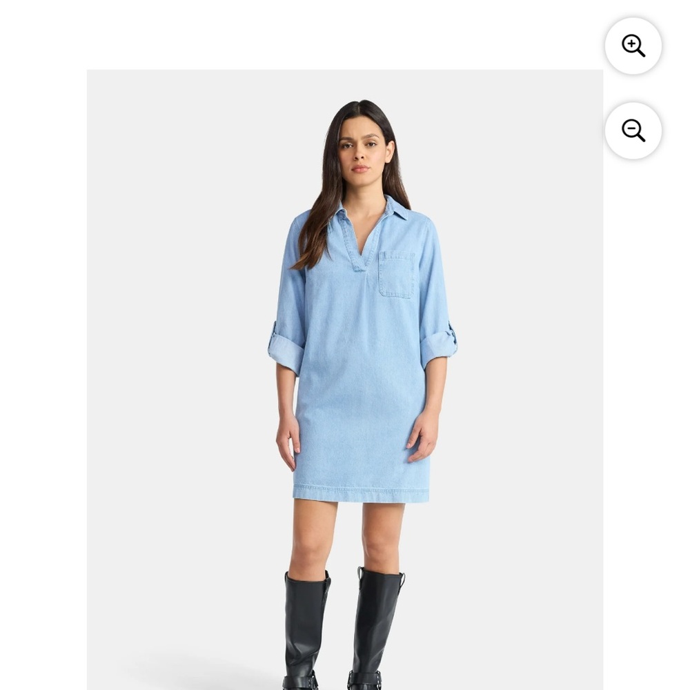 Time and Tru Light Blue Denim Shirt Dress